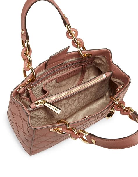 michael kors cynthia small pink|Cynthia Small Leather Satchel .